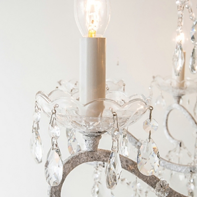 8 Light Pendant Chandelier Minimalism Style Candle Shape Metal Hanging Lamp Kit
