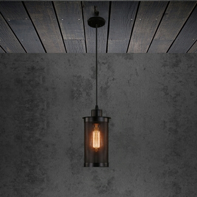 American Minimalist Wrought Iron Hanging Light Industrial Creative Barbed Wire Hanging Lamp