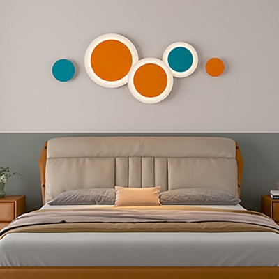 Creative Nordic Macaron LED Wall Lamp Circle Long Strip Acrylic Wall Sconce for Sofa Side Bedside