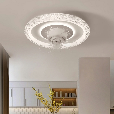 Flush Fan Light Fixtures Modern Style Flush Fan Light Acrylic for Living Room