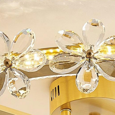 Flush Light Modern Style Flush-Mount Light Fixture Crystal for Bedroom