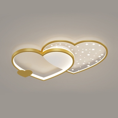 Loving Heart Ceiling Light Cartoon Acrylic LED Flush-Mount Light Fixture