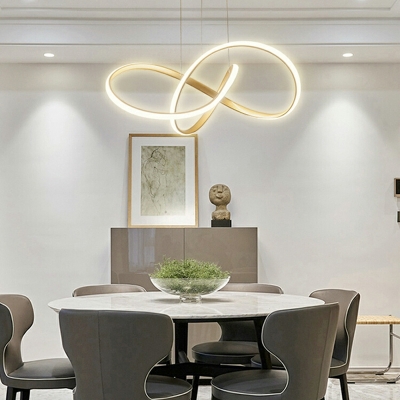 Modern Minimalist Line Chandelier Creative LED Chandelier for Living Room