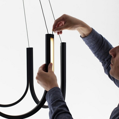 Modern Minimalist Line Design Chandelier Nordic Creative LED Chandelier