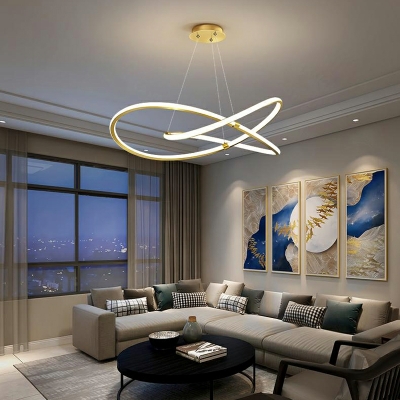 Post-modern Minimalist LED Chandelier Creative Line Chandelier for Living Room