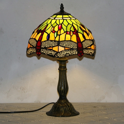 1 Light Nightstand Lights Tiffany Style Bowl Shape Metal Dining Table Light