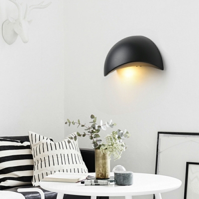 1 Light Sconce Light Simplistic Style Geometric Shape Metal Wall Mounted Lamp