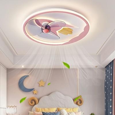 2 Light Flush Light Fixtures Kids Style Airplane Shape Metal Ceiling Mounted Lights