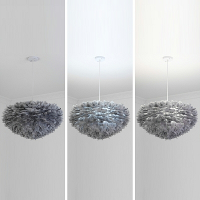 3 Light Pendant Light Fixtures Modern Style Globe Shape Metal Hanging Chandelier