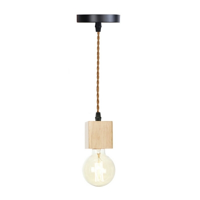 Hanging Lamps Modern Style Pendant Lighting Fixtures Wood for Bedroom