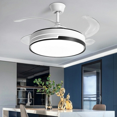 Led Flush Mount Contemporary Style Metal Flush Mount Fan Lamps for Living Room