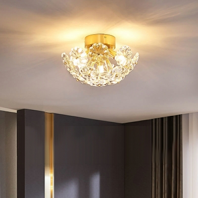Modern Romantic Crystal Ceiling Lamp Creative Luxury Metal Ceiling Light Fixture