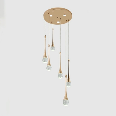 Nordic Metal Strip Hanging Lamp Modern Creative Drop-shaped Crystal Hanging Lamp
