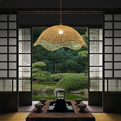 Pendant Light Kit Modern Style Bamboo Ceiling Lamps for Living Room