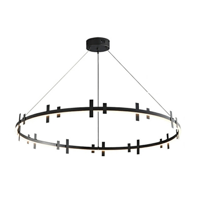 Postmodern Minimalist LED Chandelier Creative Ring Chandelier for Living Room