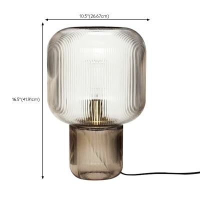 1 Light Nightstand Glass Desk Light Simplistic Style Night Table Lamps