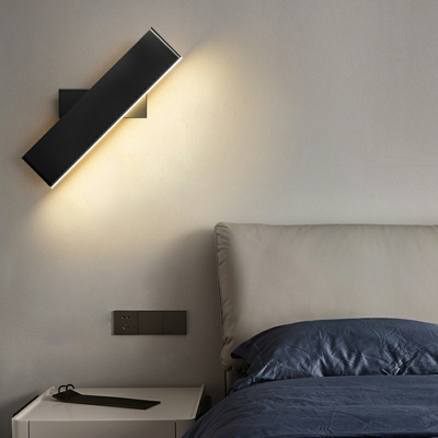1 Light Sconce Light Fixture Minimalist Style Rectangle Shape Metal Wall Mounted Lamps