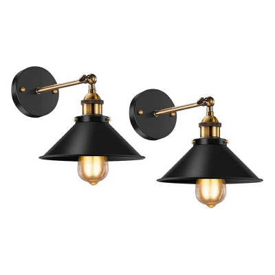 1 Light Sconce Lights Farmhouse Style Cone Shape Metal Wall Lighting Fixtures