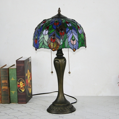 1 Light Table Light Tiffany Style Geometric Shape Metal Night Table Lamps