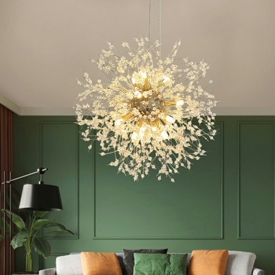 16 Light Pendant Chandelier Modernist Style Ball Shape Metal Hanging Ceiling Light