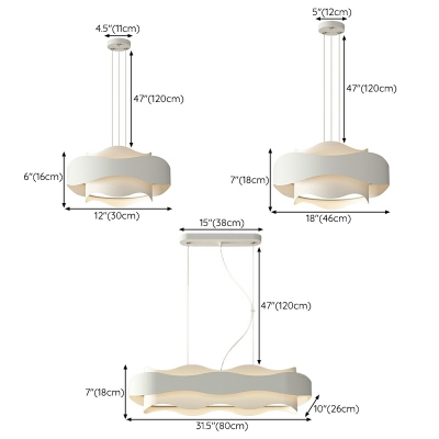 2 Light Pendant Light Fixtures Minimalist Style Geometric Shape Metal Hanging Lamps