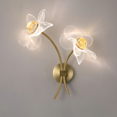 2 Light Wall Lighting Kids Style Flower Shape Metal Sconce Light Fixtures