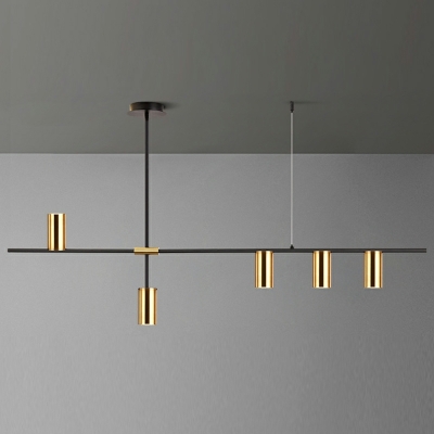 5 Light Pendant Lights Fixtures Modern Style Cylinder Shape Metal Hanging Lamp