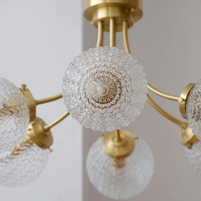 8 Light Flush Light Fixtures Traditional Style Globe Shape Metal Ceiling Mounted Lights