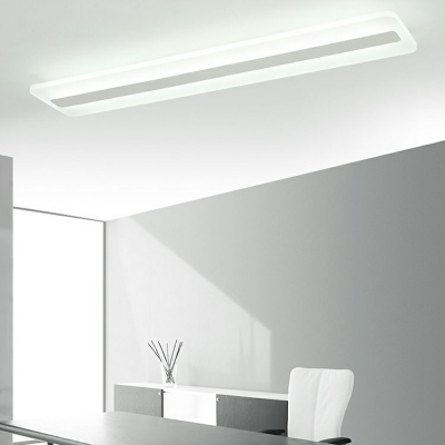 Acrylic Ceiling Lighting Nordic Style Rectangle Shape LED Flush Lamp