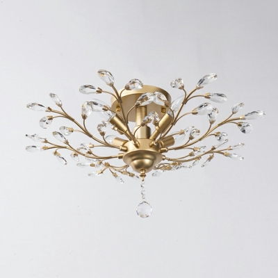 American Personality Metal Ceiling Lamp Modern Creative Crystal Ceiling Light Fixture