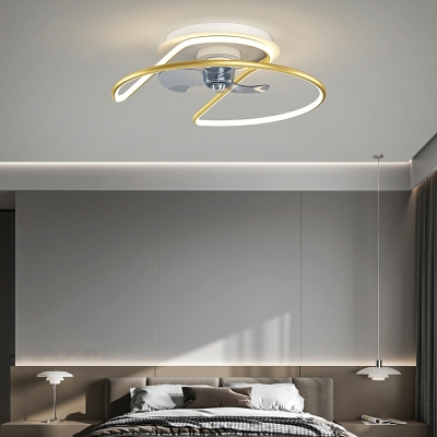 Led Flush Fan Light Children's Room Style Acrylic Flush Mount Ceiling Light for Bedroom
