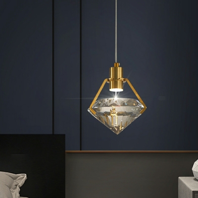 Modern Diamond Crystal Single Pendant Creative LED Hanging Lamp