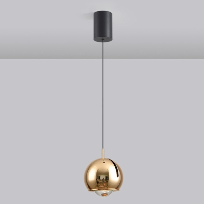Modern Minimalist Metal Ball Single Pendant Creative Adjustable Small Hanging Lamp