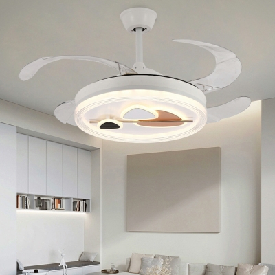 Modern Simple LED Ceiling Fan Light Nordic Creative Round Ceiling Mounted Fan Light