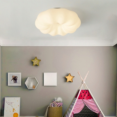 1 Light Flush Ceiling Lights Kids Style Cloud Shape Metal Flushmount Lighting
