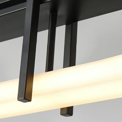 1 Light Pendant Light Fixtures Modern Style Linser Shape Metal Hanging Chandelier