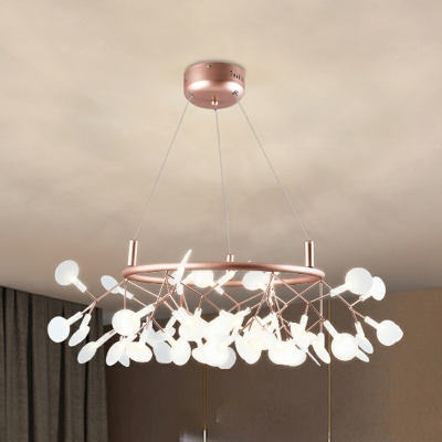 162 Light Pendant Light Fixtures Modern Style Round Shape Metal Hanging Chandelier
