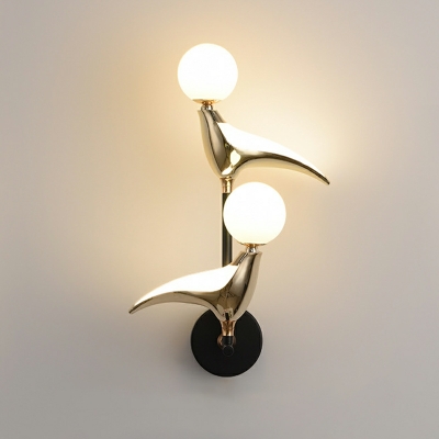 2 Light Wall Lighting Kids Style Bird Shape Metal Sconce Light Fixtures