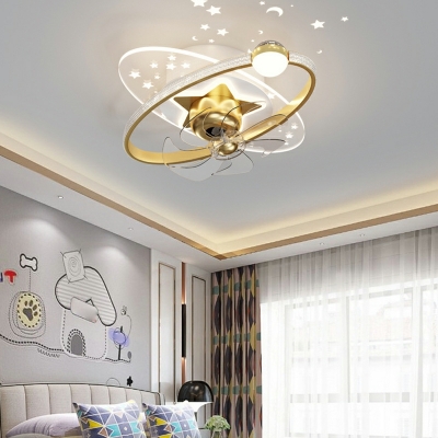 3 Light Flush Light Fixtures Kids Style Geometric Shape Metal Ceiling Mounted Lights