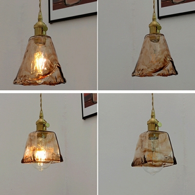 Contemporary Geometric LED Pendant Light Glass Shade Hanging Light