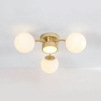 Creative Flush Ceiling Light Postmodern Glass Shade Living Room Flush Lamp