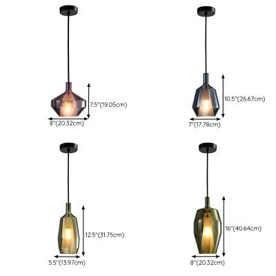 Creative Stained Glass Suspended Light  Simple 1 Head Hanging Lamp for Dining Room Bar
