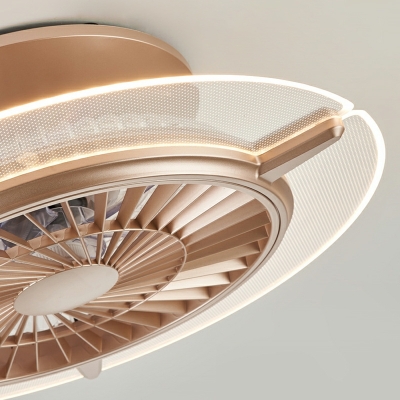 Metal Flush Light Fixtures Modern Pink Flush Mount Fan Lamps for Living Room