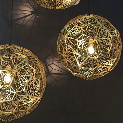 1 Light Ceiling Pendant Lights Loft Style Geometric Shape Fabric Hanging Lighting Fixtures