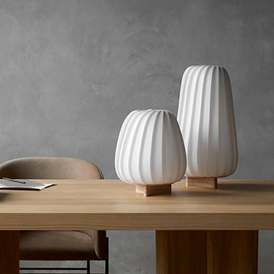 1 Light Nightstand Desk Light Simplistic Style Fabric Night Table Lamps
