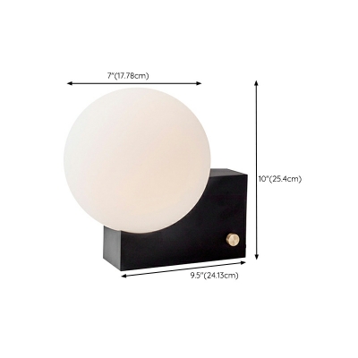 1 Light Nightstand Light Simplistic Style Globe Shape Metal Night Table Lamps