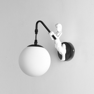 1 Light Wall Lighting Kids Style Globe Shape Metal Sconce Light Fixtures