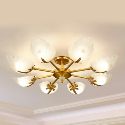 12 Light Flush Light Fixtures Traditional Style Geometric Shape Metal Ceiling Mounted Lights