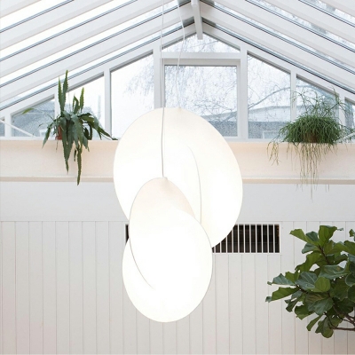2 Light Ceiling Pendant Light Modern Flos Geometric Shape Fabric Hanging Lamp