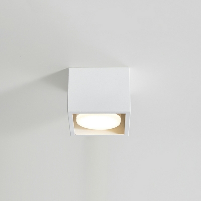 2 Light Flush Light Fixtures Modernist Style Rectangle Shape Metal Ceiling Mounted Lights